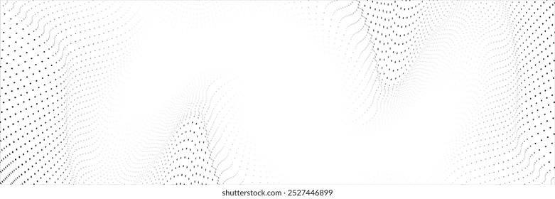 Wave 3d. Wave of particles. Futuristic point wave. Design for poster. Technology vector background. modern.