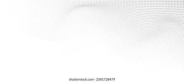 Wave 3d. Wave of particles. Futuristic point wave. Design for poster. Technology vector background