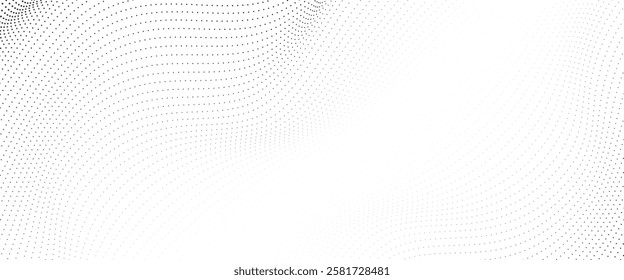 Wave 3d. Wave of particles. Futuristic point wave. Design for poster. Technology vector background