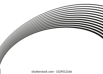 Wave abstract background. Black and white curved line stripe. 