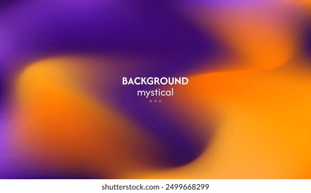 Wave abstract background with a combination of yellow, orange and dark purple elegant mystical energy, minimalist pastel colors, halloween