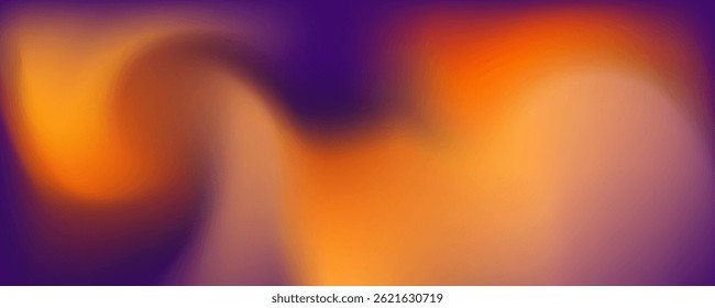 Wave abstract background with a combination of yellow, orange and dark purple elegant mystical energy, minimalist pastel colors, halloween