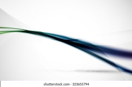 Wave abstract background, green blue and purple colors. Business or hi-tech presentation template or advertising layout