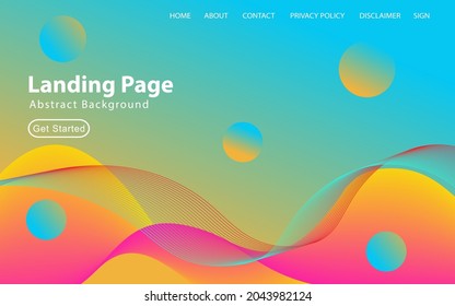 Wave abstract background landing page vector EPS 10