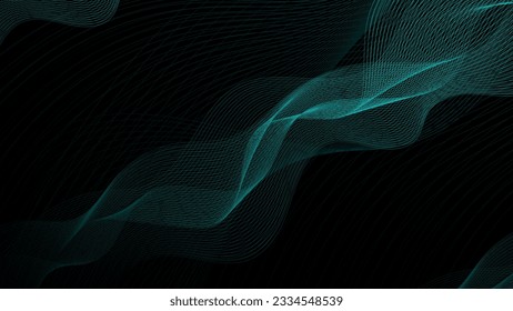 wave abstract background vector illustration with light blue and green color suitable for wallpaper design
