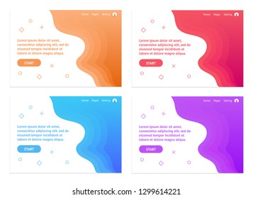 Wave or Abstract Background for website. Set of creative website template concepts for website and mobile apps design and development, business apps, presentation.