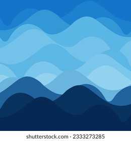 Wave abstract blue background with overlap. Vector illustration
