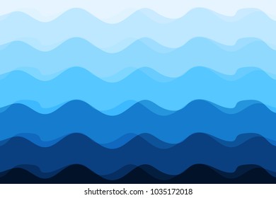 Wave abstract blue background sunshine vector illustration