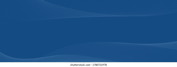 Wave Abstrakte blaue Linien Hintergrund. Line Art. Vektorgrafik. Farbenfrohe glänzende Welle mit Linien, die mit dem Mixwerkzeug erstellt wurden. Kurvig gewellte Linie, glatter Streifen.Design Element.
