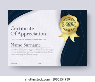 Wave abstract certificate award template