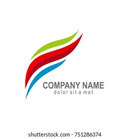 wave abstract colored company logo