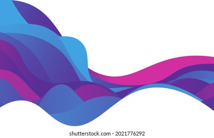 Wave Abstract Colorful geometric background. Trendy gradient shapes composition. Cool background design for posters.