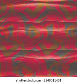 ondear el plano abstracto de contorno sin fisuras en el fondo rojo. Patrón sin brillo con mano dibujada. Arte de línea. 
