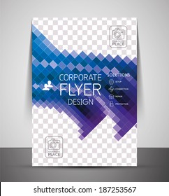 Diseño de impresión de volante corporativo de onda