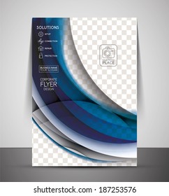 Wave abstract corporate flyer print design