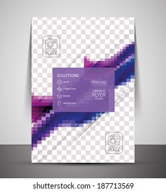Wave abstract corporate flyer print design