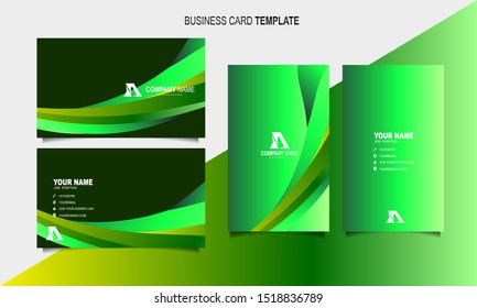 Wave Abstract Creative and Clean Double-sided Business Card Template Flat Design Vector Illustration