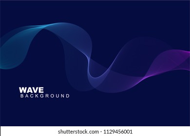 wave abstract futuristic background with curve shape. Usable for poster, wallpaper, cover and flyer. Colored wave lines like smoke. Colorful fluid poster. Sound wave with dynamic lines wallpaper.