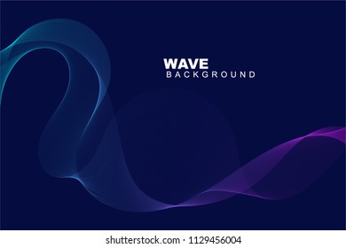 wave abstract futuristic background with curve shape. Usable for poster, wallpaper, cover and flyer. Colored wave lines like smoke. Colorful fluid poster. Sound wave with dynamic lines wallpaper.