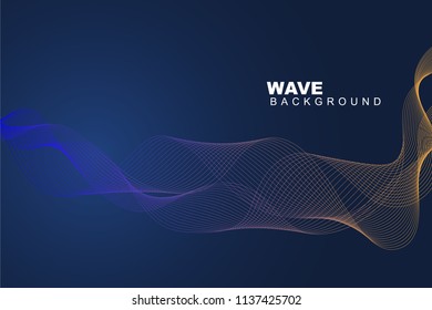 wave abstract futuristic background with curve shape. Usable for poster, wallpaper, cover and flyer. Colored wave lines like smoke. Colorful fluid poster. Sound wave with dynamic lines wallpaper.