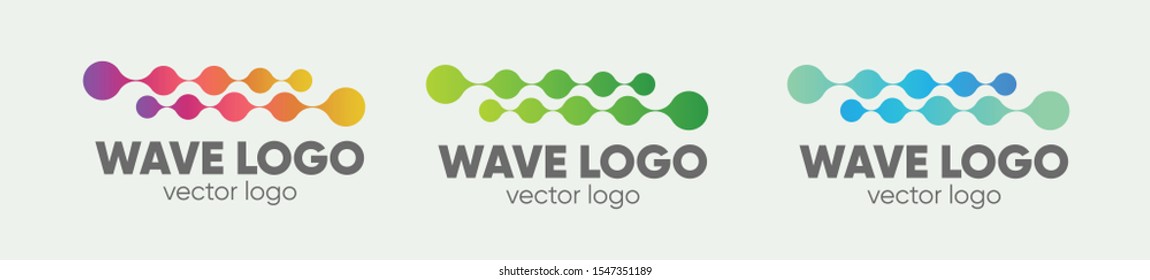 Wave abstract gradient logo. Modern tech vector logo