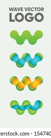 Wave abstract gradient logo. Modern tech vector logo