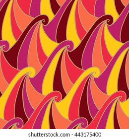 
Wave: Abstract illustration of wave. Seamless pattern.  Zen-tangle style.Vector.