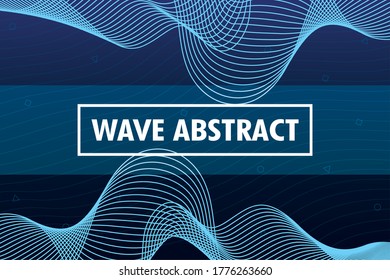 resumen de ondas con letras en el diseño de ilustración vectorial de fondo azul