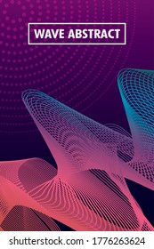 wave abstract with lettering in purple background vector illustration design