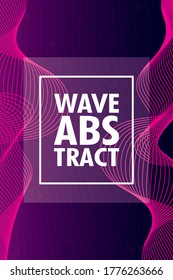 wave abstract with lettering and square frame in purple background vector illustration design