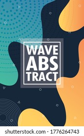 wave abstract with lettering and square frame in gray background vector illustration design
