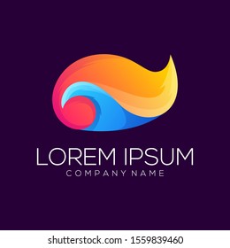 wave abstract logo design color