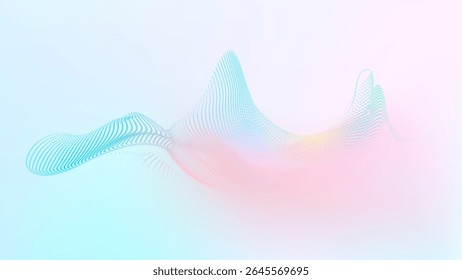 Onda abstrato pastel pontos gradiente cor partículas vetor fundo. Sensação suave e leve para apresentação e banner.