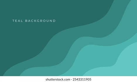 Wave abstract teal background. Vector illustration for your graphic design, banner, summer or aqua poster