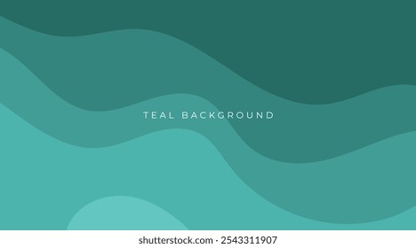 Wave abstract teal background. Vector illustration for your graphic design, banner, summer or aqua poster