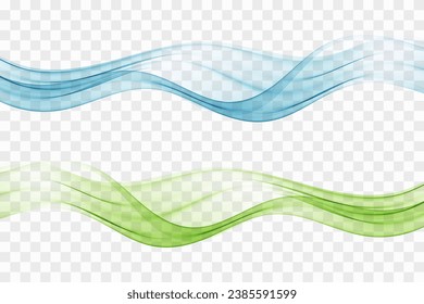 Wave abstract transparent design element. Wave separator set.