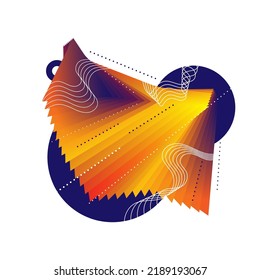 wave abstract triangle shape design, geometric background communication gradient color vector graphic