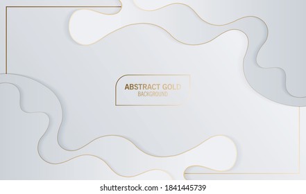 wave abstract white and golden lines background