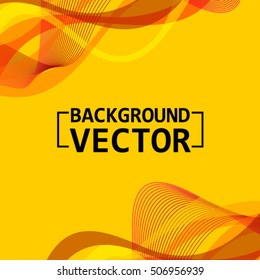 Wave Abstract With Yellow Line Background Vector
