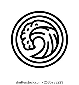 acupuntura de onda ícone vetor. sinal de acupuntura de onda. símbolo de contorno isolado ilustração preta
