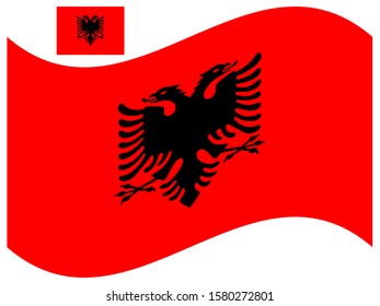 Wave Albania Flag Vector illustration Eps 10