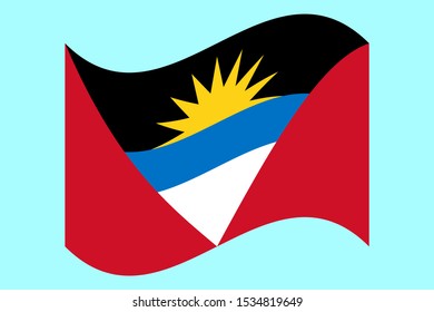 Wave Antigua and Barbuda flag Vector