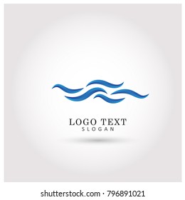 Wave and Aqua Logo. Symbol and Icon Vector Template.