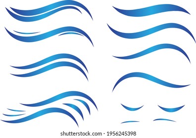 Wellenkunst, blaue Wellen, Design für jede Art von Grafik
