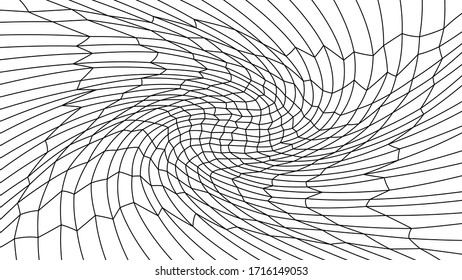 wave art lines pattern abstract for background, optical line wave twirl black and white, dynamic motion curve of lines flowing wave, lines wave shaped array of blended points illusion, vector