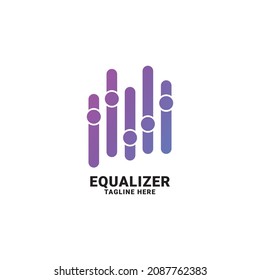 wave audio equalizer logo icon vector template.