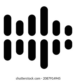 Icono plano de audio ondulado aislado en fondo blanco