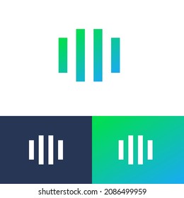 Wave audio logo design concept. Sound logomark illustration. Can representing podcast, stream, music, fintech, data, record, media, security, tech.