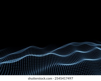 Wave Background. 3d Technology Pattern. Abstract Backdrop. Digital Texture. Vector illustration