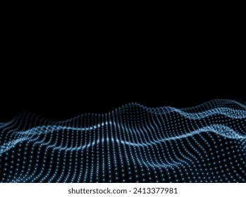 Wave Background. Abstract Digital Pattern. Surface Texture. Points Backdrop. Vector illustration